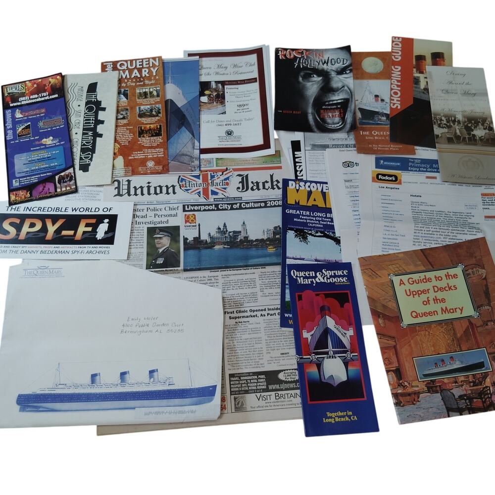 Queen Mary 2008 Cruise Ephemera Collection - Souvenirs & Promotional Materials